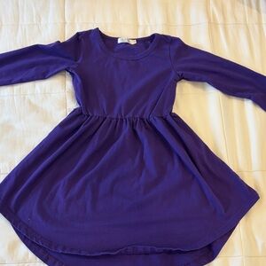 Arshiner purple long-sleeve skater-style dress size 110 (US equivalent 5-5T)